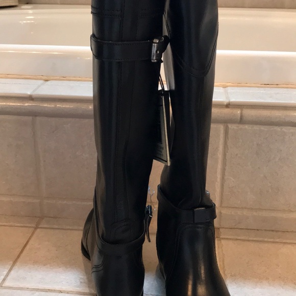Frye Dorados Riding Boots NWT all Black Leather - Picture 5 of 7